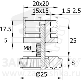 20-20М8П.D25x25